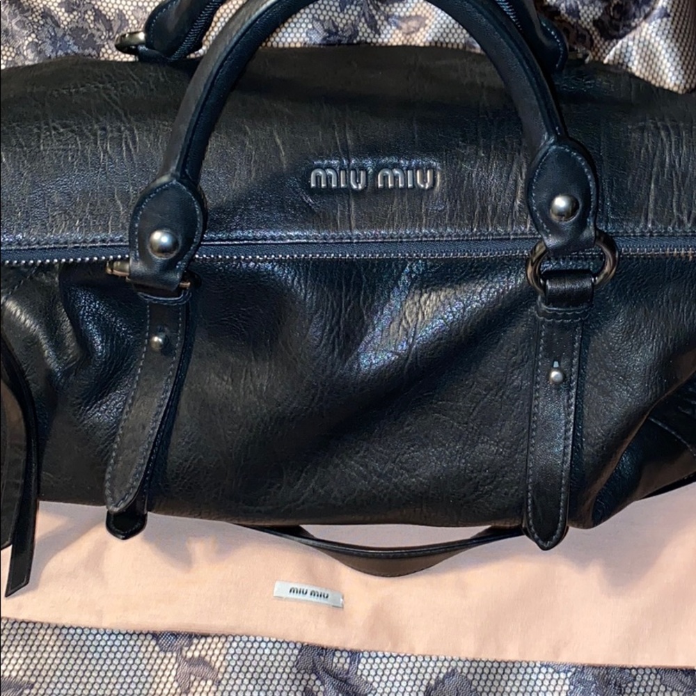 Miu Miu Napa Monk Nero Satchel